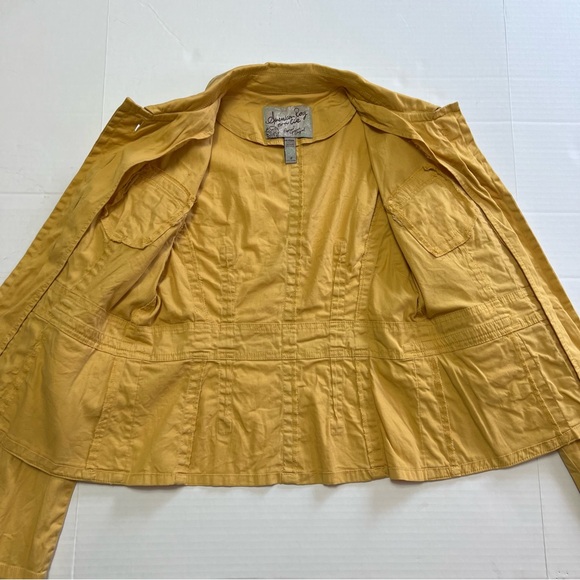 American Rag Vintage Mustard Yellow Fitted Coat Jacket Size XS/S Cotton - Picture 3 of 8